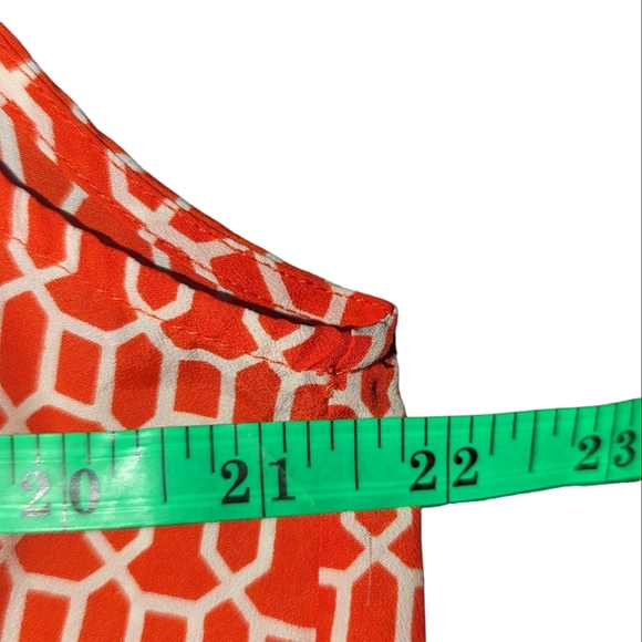 MADE for impulse | Women's sleeveless  Collared Blouse | Orange/Cream | XL - Picture 6 of 8